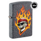 Zippo Accendino a Benzina Ricaricabile e Antivento con Fantasia Rick Rietveld Flaming Skull Design - mod. 46933