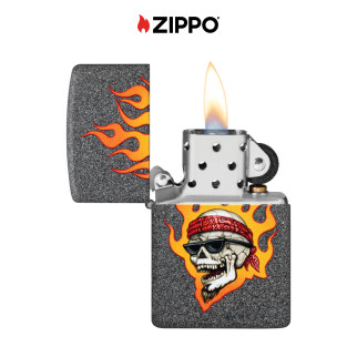 Accendino Zippo mod. 46933 Rick Rietveld Flaming Skull Design