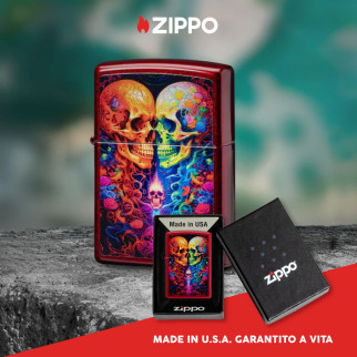 Accendino Zippo mod. 46940 Fantasia Candy Skulls Design
