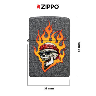 Accendino Zippo mod. 46933 Rick Rietveld Flaming Skull Design