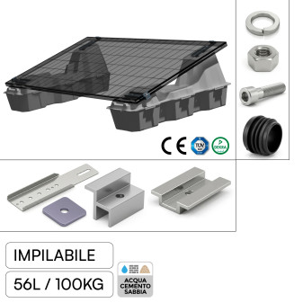 Zavorra di Supporto per Pannelli Fotovoltaici in HDPE - 56L/100KG
