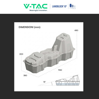 Zavorra di Supporto per Pannelli Fotovoltaici in HDPE - 56L/100KG