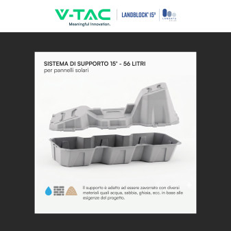 Zavorra di Supporto per Pannelli Fotovoltaici in HDPE - 56L/100KG