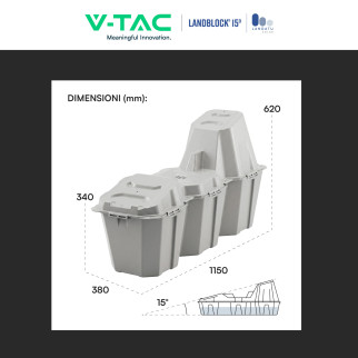Zavorra di Supporto per Pannelli Fotovoltaici in HDPE - 90L/200KG