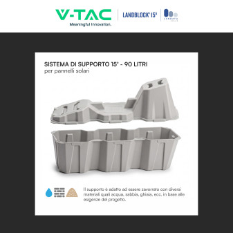 Zavorra di Supporto per Pannelli Fotovoltaici in HDPE - 90L/200KG