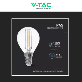 Lampadina LED E14 6W MiniGlobo P45 Filament VT-2466 V-Tac