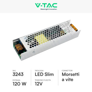 Alimentatore V-Tac VT-20122 120W  Uso Interno a 1 Uscita con