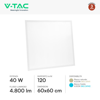 V-Tac VT-61041 Pannello LED Quadrato 60x60 40W SMD