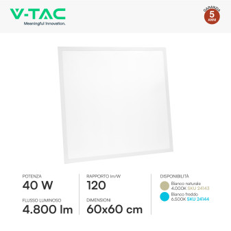 V-Tac VT-61042 Pannello LED Quadrato 60x60 40W SMD