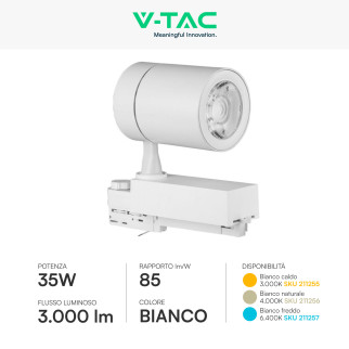Faretto LED da Binario 35W Track Light COB V-Tac VT-4536