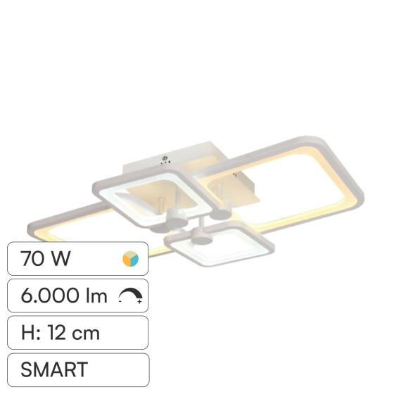 V-Tac VT-7718 Plafoniera LED a Superficie 70W SMD CCT