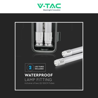 V-Tac VT-15022 Porta Tubi LED IP65 per 2 Tubi T8 G13 da 120cm