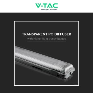 V-Tac VT-15022 Porta Tubi LED IP65 per 2 Tubi T8 G13 da 120cm