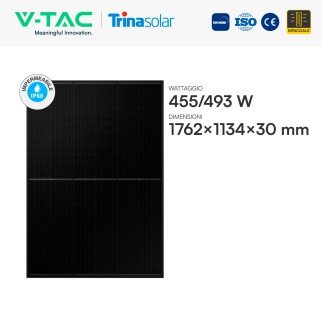 V-Tac Pannelli Fotovoltaici 455W STC 493W BNPI TopCon IP68