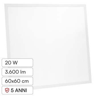 V-Tac VT-61020 Pannello LED Quadrato 60x60 20W SMD a Incasso