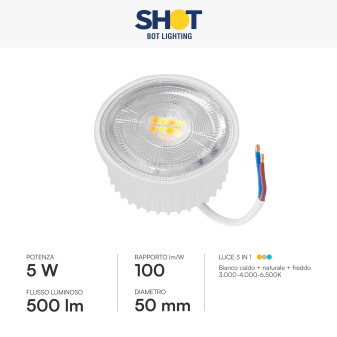 Bot Lighting Modulo LED Slim 5W SMD Ø50 CCT 3in1 GU10