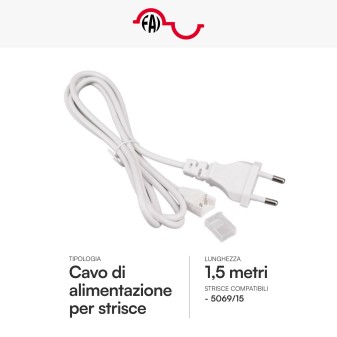 FAI Cavo di Alimentazione per Strisce LED 5069/15 mod. 5069/15/ALIM