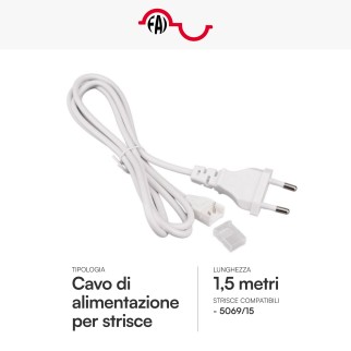 FAI Cavo di Alimentazione per Strisce LED 5069/15 mod. 5069/15/ALIM
