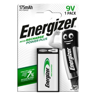 Energizer Accu Recharge Power Plus Batteria Transistor 9V Ricaricabile
