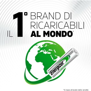 Energizer Accu Recharge Power Plus Batteria Transistor 9V Ricaricabile