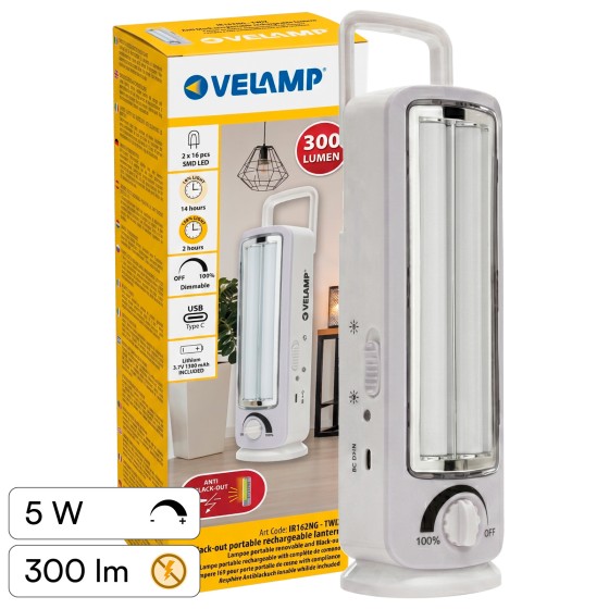 Lampada LED 12W Portatile Luce Emergenza Ricaricabile Velamp
