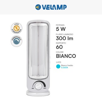 Lampada LED 12W Portatile Luce Emergenza Ricaricabile Velamp