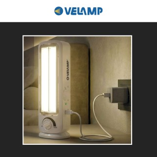 Lampada LED 12W Portatile Luce Emergenza Ricaricabile Velamp