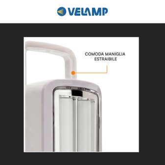 Lampada LED 12W Portatile Luce Emergenza Ricaricabile Velamp