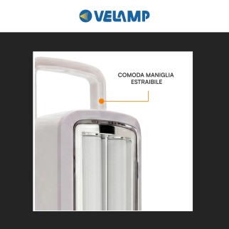 Lampada LED 12W Portatile Luce Emergenza Ricaricabile Velamp