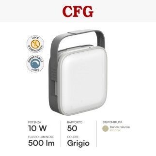 CFG Lampada LED Portatile con Luce di Emergenza 10W SMD