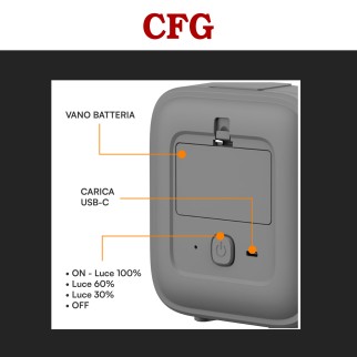 CFG Lampada LED Portatile con Luce di Emergenza 10W SMD
