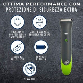 Veet Men Total Pro Intimate Trimmer Rasoio Elettrico Waterproof