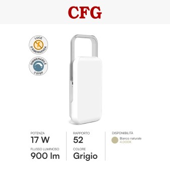 CFG Lampada LED Portatile con Luce di Emergenza 17W SMD