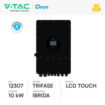 V-Tac Deye Inverter Trifase Ibrido 10kW IP65 CEI 0-21 SKU 12307