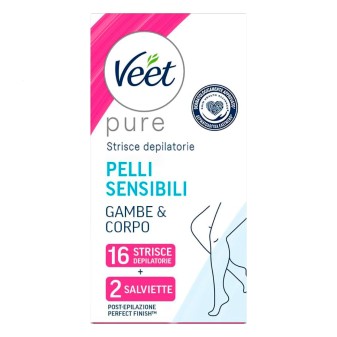 Veet Pure Strisce Depilatorie Gambe e Corpo con Formula Ipoallergenica