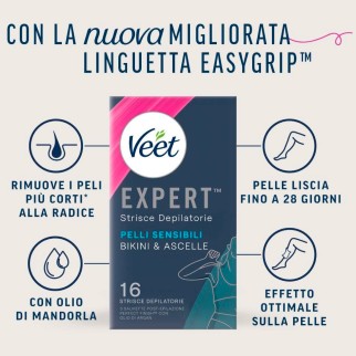 Veet Expert Strisce Depilatorie Bikini & Ascelle Pelli Sensibili