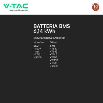 Batteria al Litio 51.2V 6.14kWh per Impianti Solari V-Tac