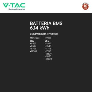 Batteria al Litio 51.2V 6.14kWh per Impianti Solari V-Tac