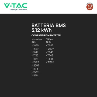 VT-48100 Batteria LiFePO4 5.12KWh IP65 Fotovoltaico V-Tac