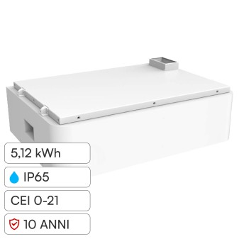 V-Tac Batteria Stack LiFePO4 5,12kWh Impianti Fotovoltaici CEI 0-21