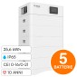 V-Tac VT-OHS-HV100 Kit 5 Batterie BMS Stack LiFePO4 25kWh Alta Tensione Garanzia 10 Anni IP65 CEI 0-21 CEI 0-16 - SKU 120025