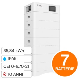 V-Tac Kit 7 Batterie BMS Stack LiFePO4 Fotovoltaico CEI 0-21 0-16