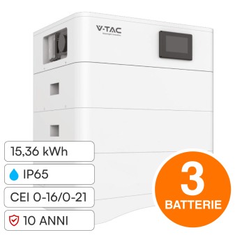 V-Tac Kit 3 Batterie BMS Stack LiFePO4 CEI 0-21 e 0-16