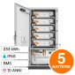 V-Tac OHL-233 Kit 5 Batterie BMS Stack LiFePO4 233kWh Garanzia 10 Anni Alta Tensione Armadio Rack con Base - SKU 12328