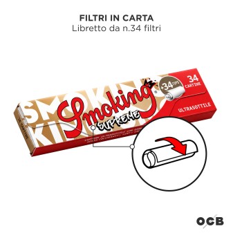816 Filtri Carta + 816 Cartine Lunghe Ultrasottili Smoking