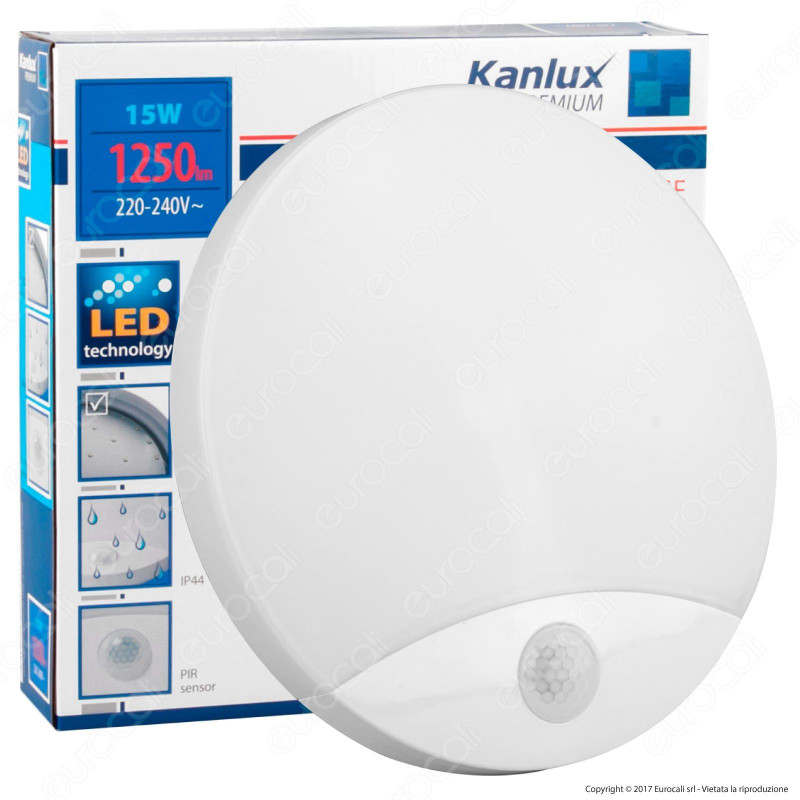 Kanlux Plafoniera LED 15W mod. SANSO Bianca Forma Circolare IP44 con