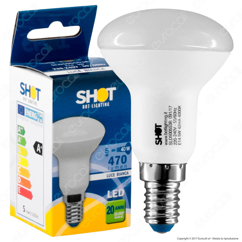 Bot Lighting Shot Lampadina LED E14 5W Bulb Reflector R50 - mod.