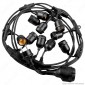 V-Tac VT-7135 Catenaria 5 metri per 10 Lampadine LED E27 per Esterno - SKU 3698