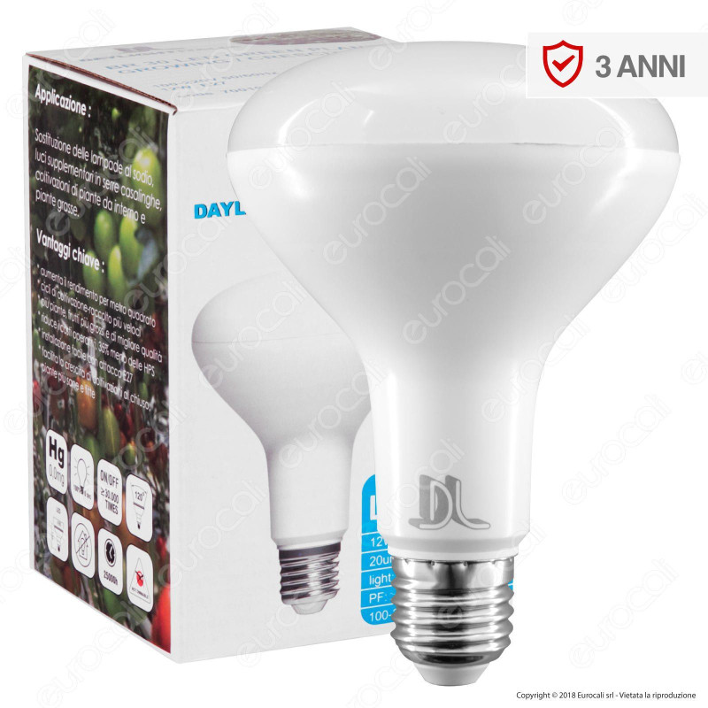 Daylight Lampadina LED E27 PAR LAMP 12W per Coltivazione Indoor