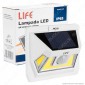 Life Lampada LED da Muro 7W con Pannello Solare e Sensore di Movimento Colore Bianco - mod. 39.9PLS101W